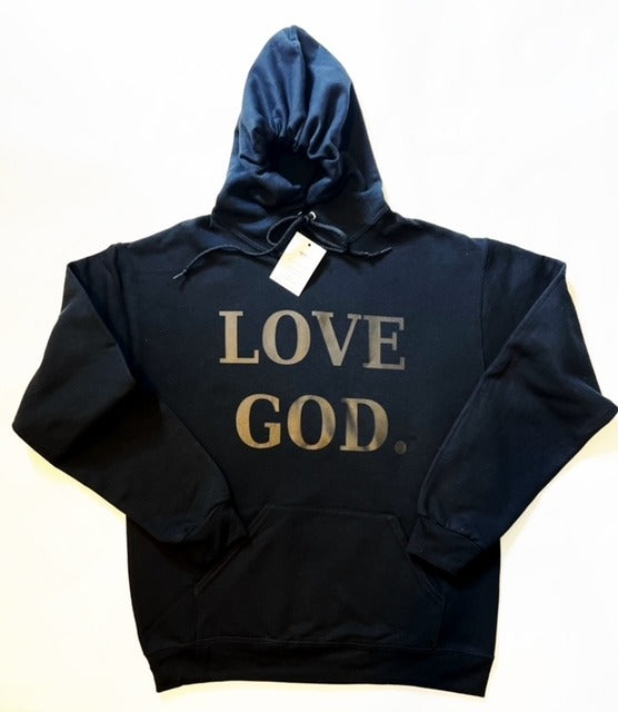LOVE GOD Hoodie (Black on Black)