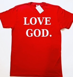 LOVE GOD TEE (Red & White)
