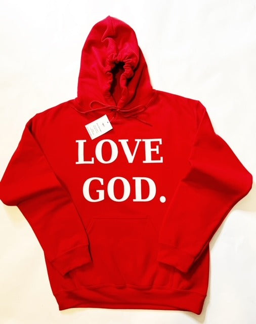 LOVE GOD Hoodie (Red & White)